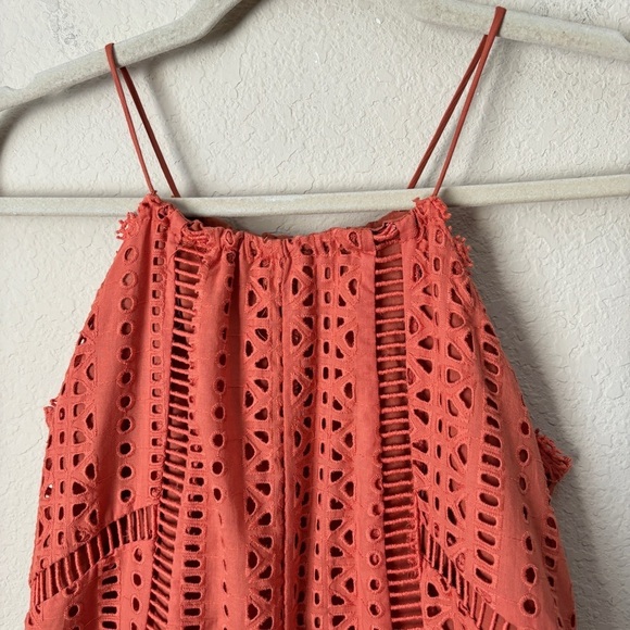 Amuse Society Boho Eyelet Woven Tina Romper in Desert Rose - Picture 4 of 15